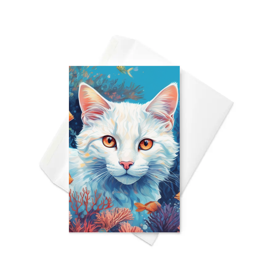 PugMug Custom White Companion Cat Greeting Card