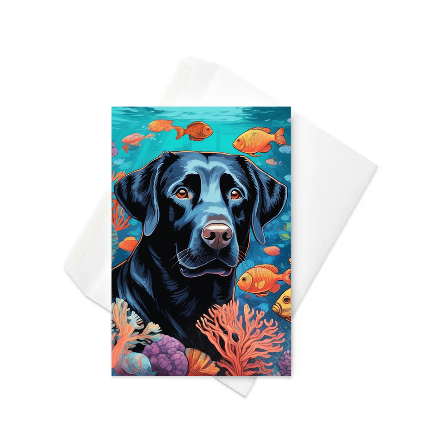 PugMug Custom Black Labrador Retriever Greeting Card