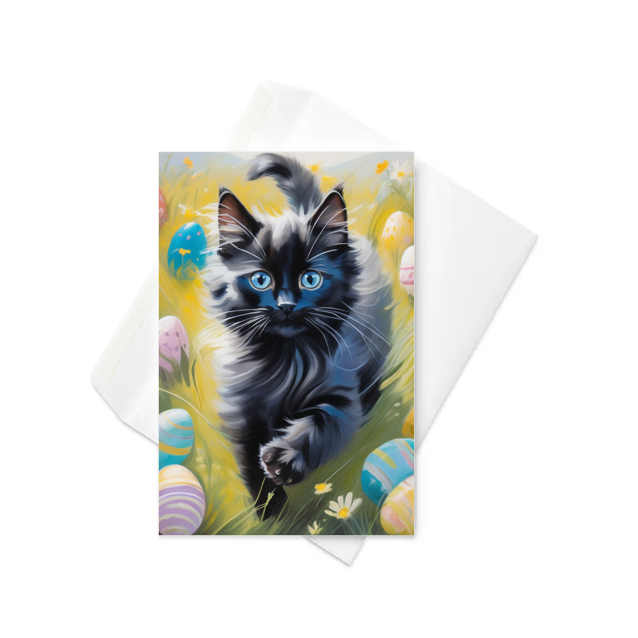 PugMug Custom Black Ragdoll Cat Greeting Card