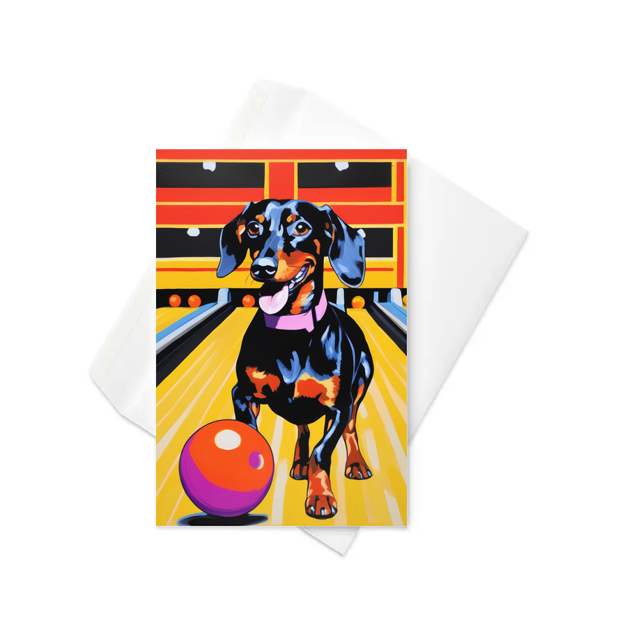 PugMug Custom Black Dachshund Greeting Card