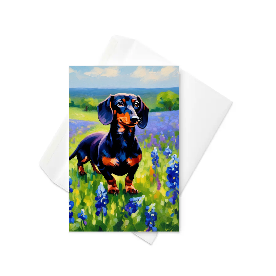 PugMug Custom Black Dachshund Greeting Card