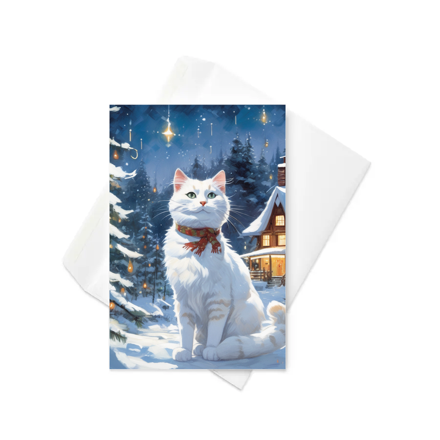 PugMug Custom White Companion Cat Greeting Card