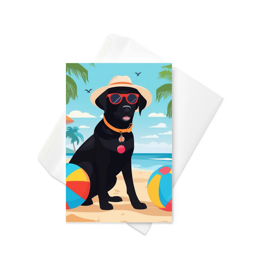PugMug Custom Black Labrador Retriever Greeting Card