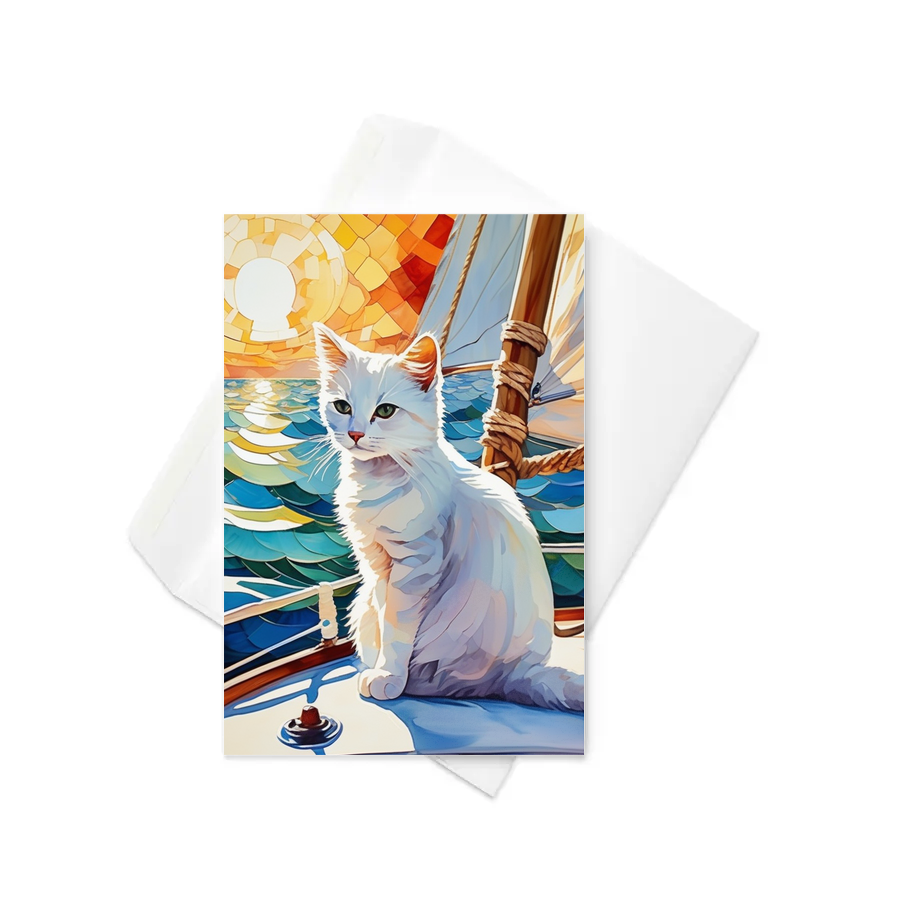 PugMug Custom White Companion Cat Greeting Card