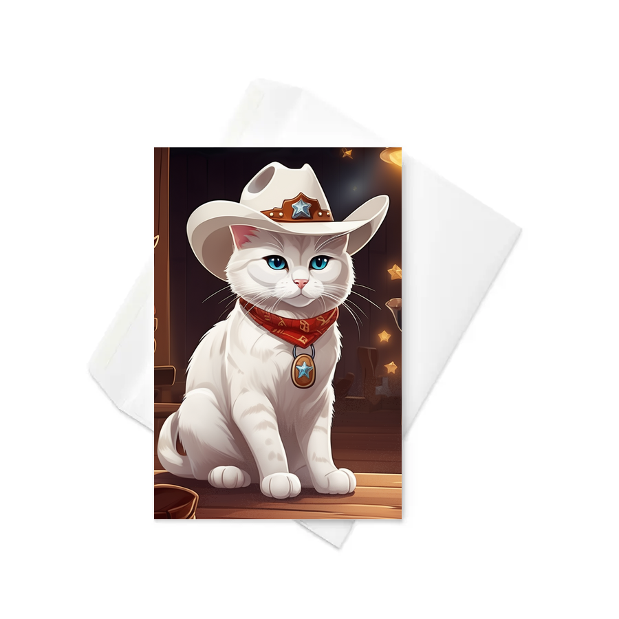 PugMug Custom White Companion Cat Greeting Card