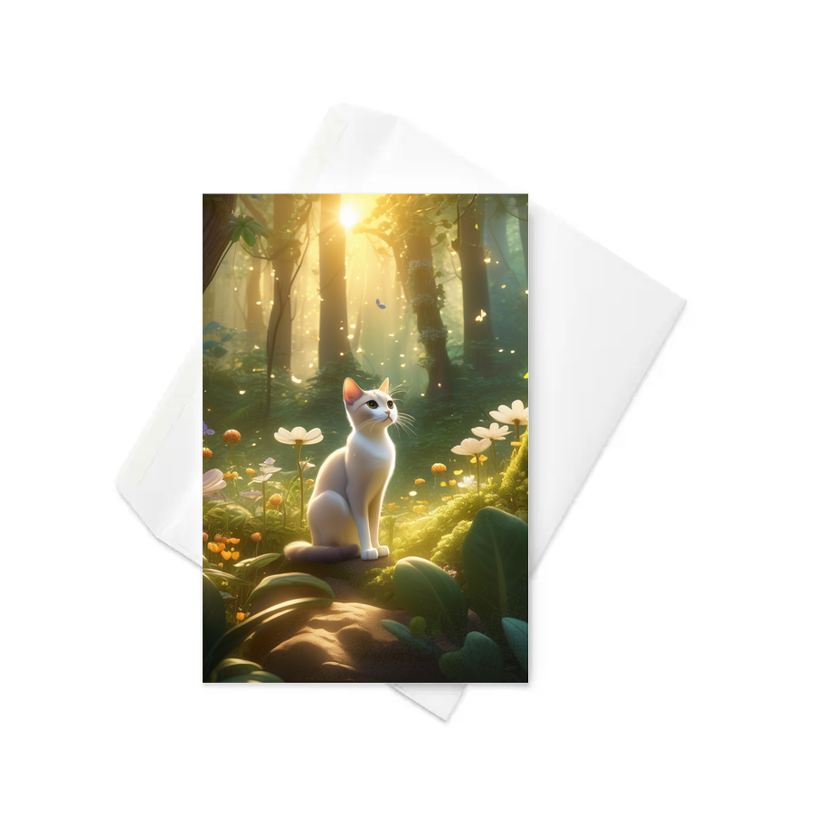 PugMug Custom White Abyssinian Cat Greeting Card