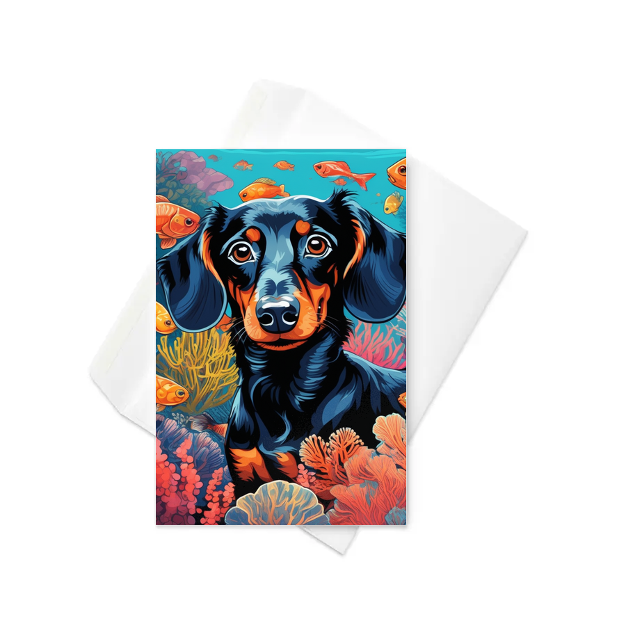 PugMug Custom Black Dachshund Greeting Card