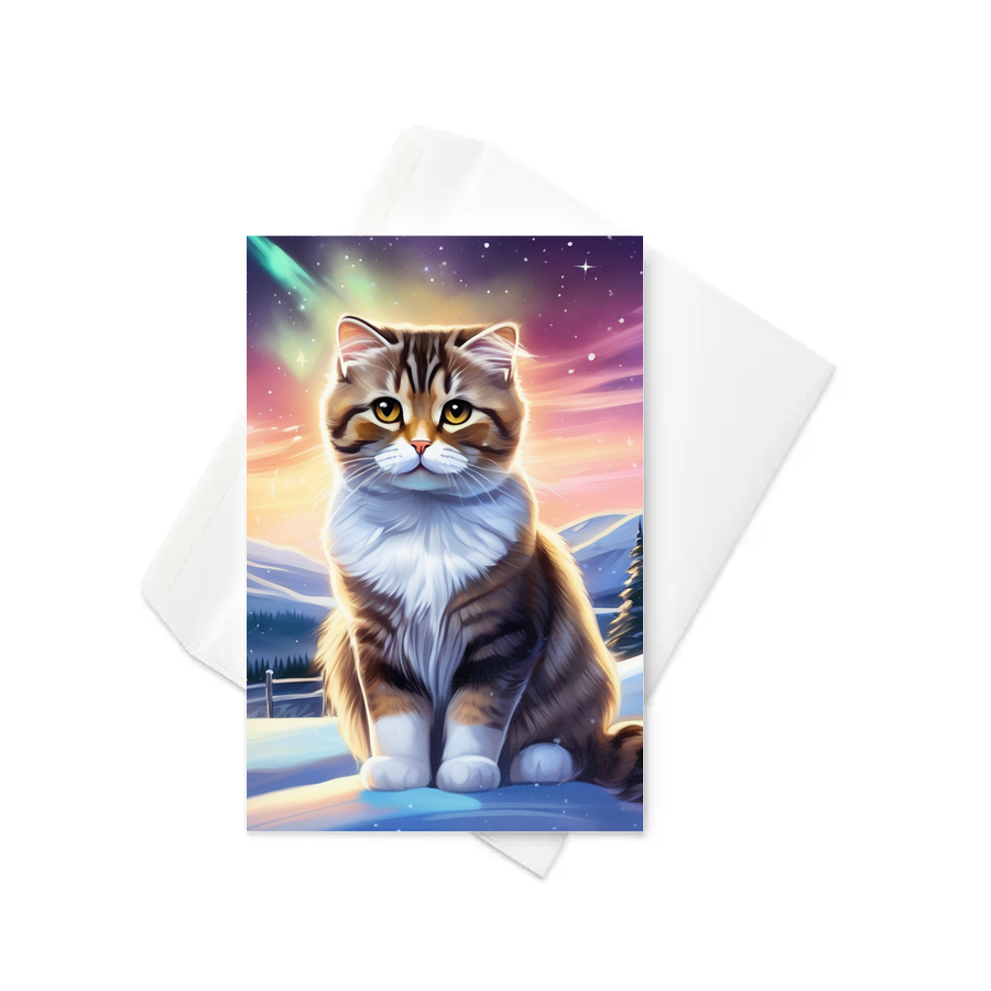 PugMug Custom Tabby Scottish Fold Cat Greeting Card