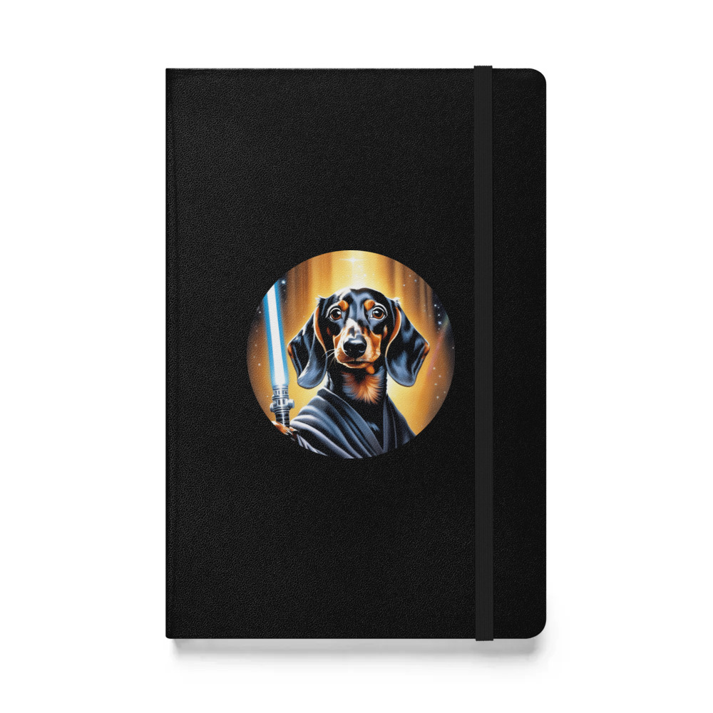 PugMug Custom Black Dachshund Hardcover Bound Notebook