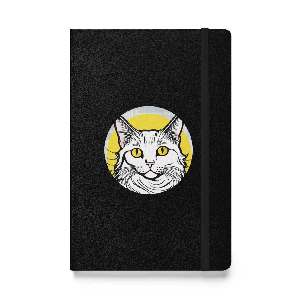 PugMug Custom White Companion Cat Hardcover Bound Notebook