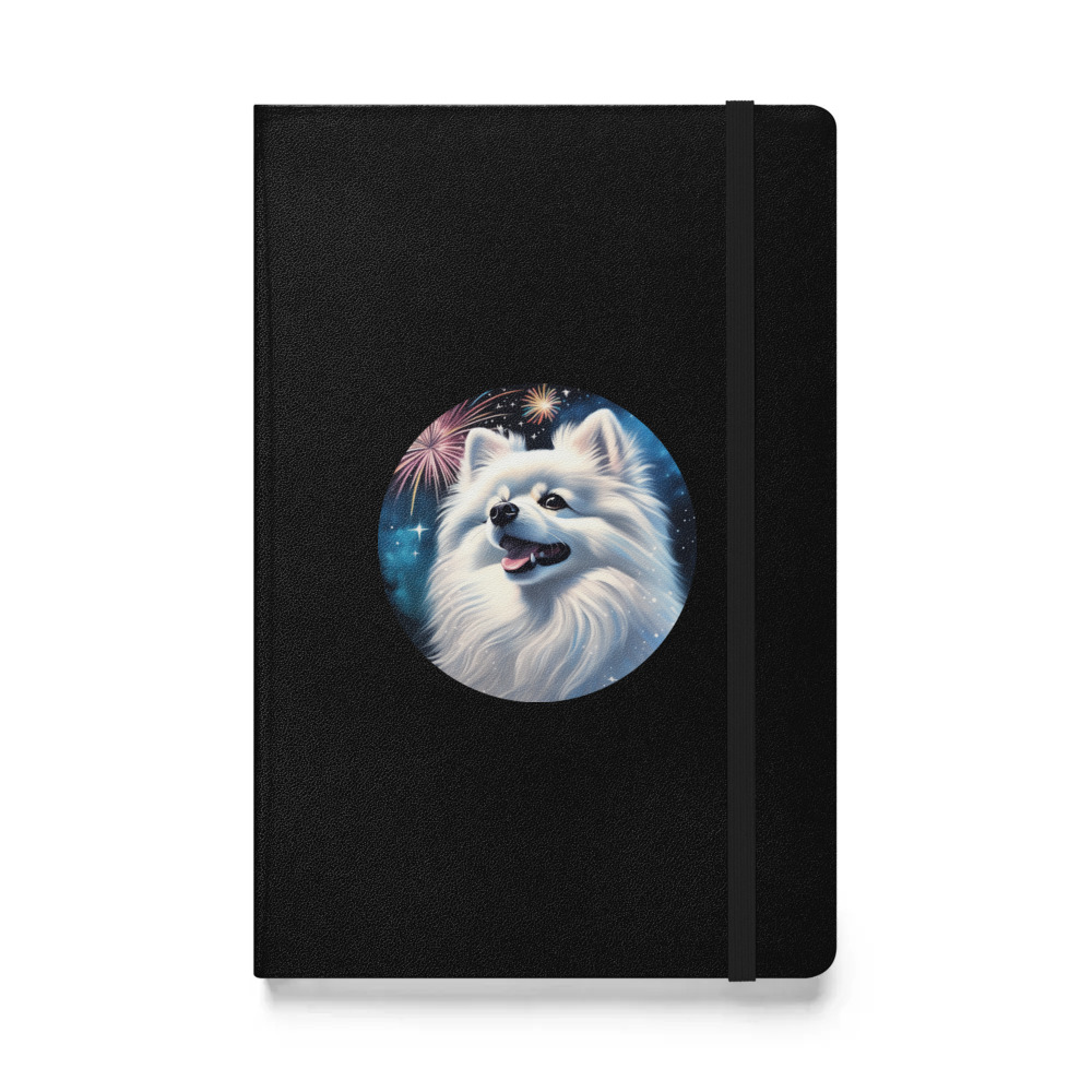 PugMug Custom White Pomeranian Hardcover Bound Notebook