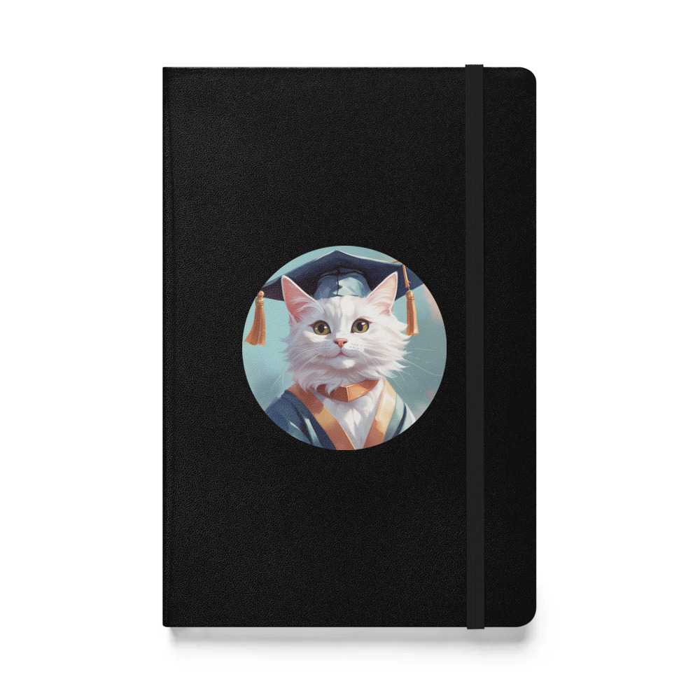 PugMug Custom White Companion Cat Hardcover Bound Notebook
