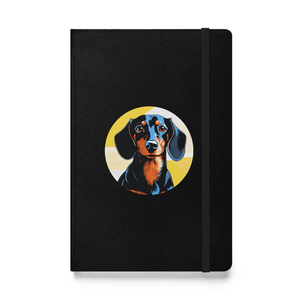 PugMug Custom Black Dachshund Hardcover Bound Notebook