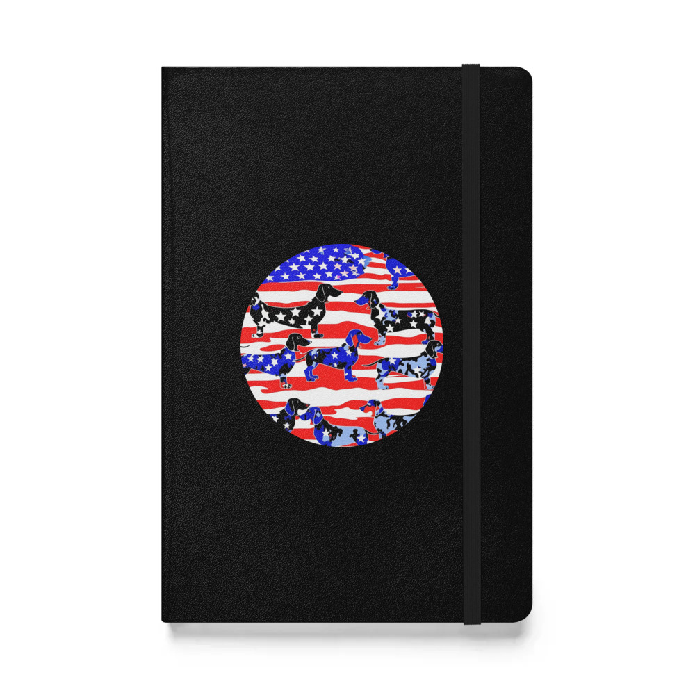 PugMug Custom Black Dachshund Hardcover Bound Notebook