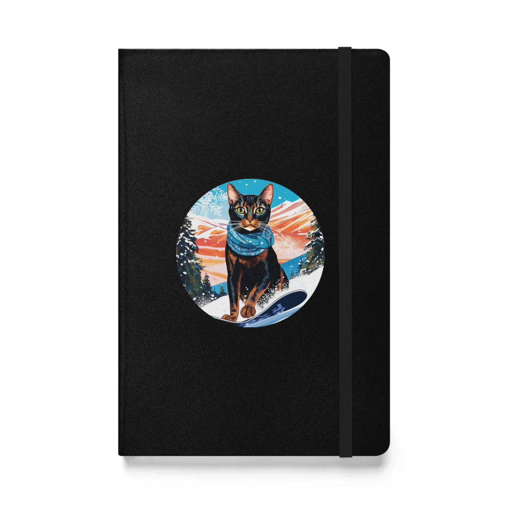 PugMug Custom Black Abyssinian Cat Hardcover Bound Notebook