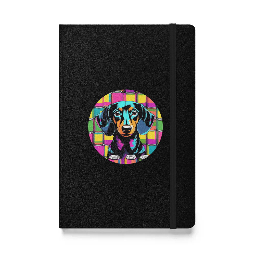 PugMug Custom Black Dachshund Hardcover Bound Notebook