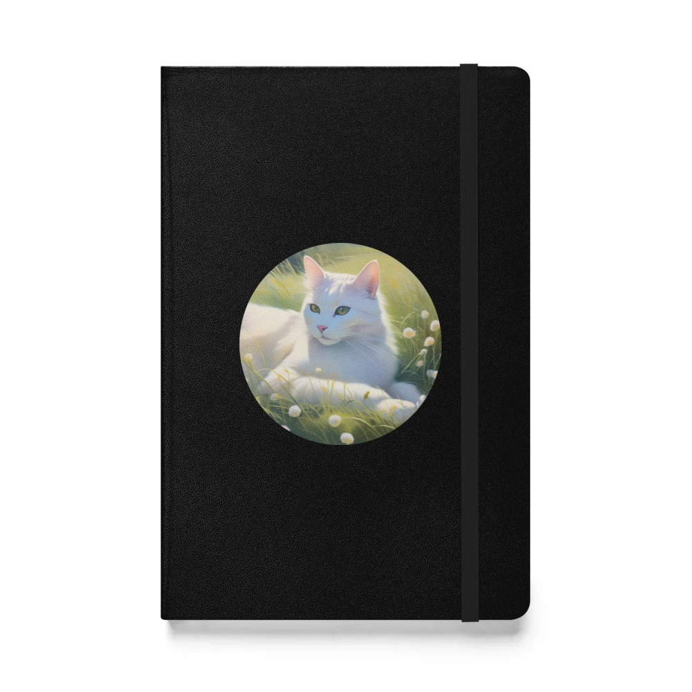 PugMug Custom White Companion Cat Hardcover Bound Notebook
