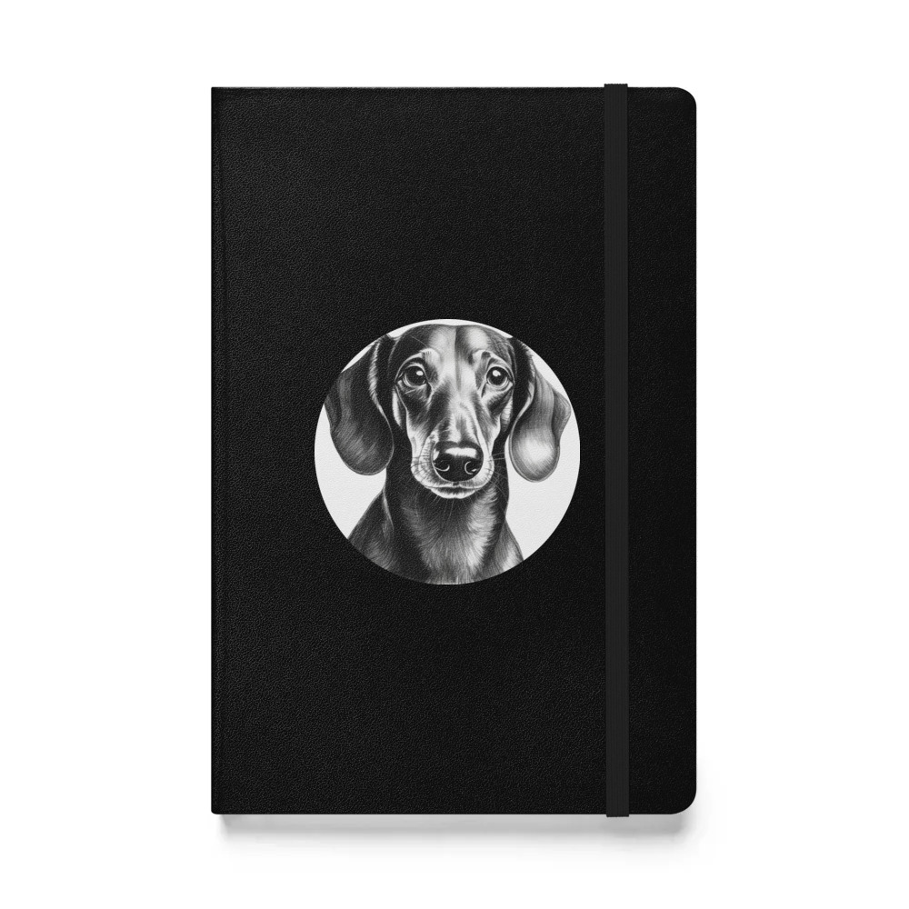 PugMug Custom Black Dachshund Hardcover Bound Notebook