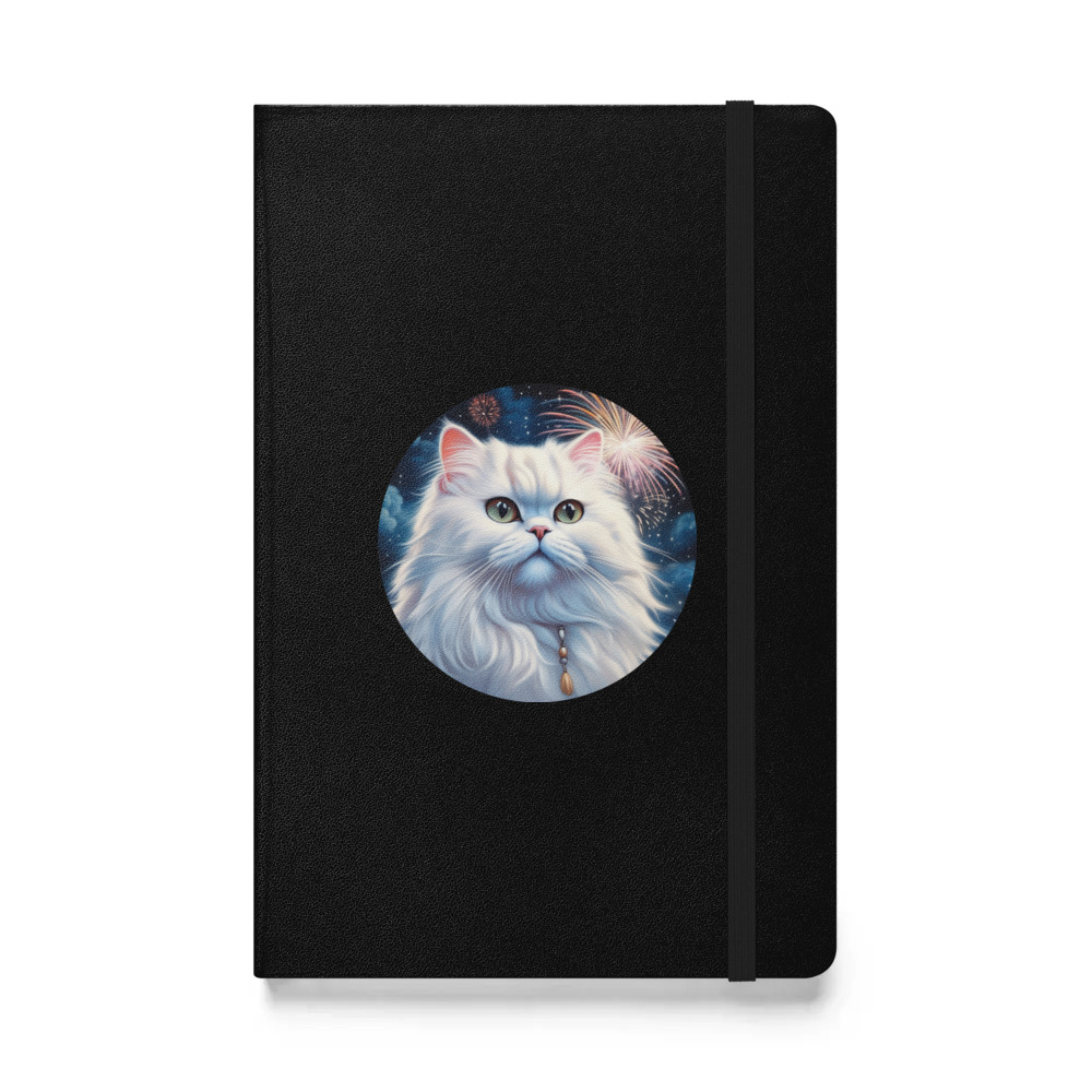 PugMug Custom White Persian Cat Hardcover Bound Notebook