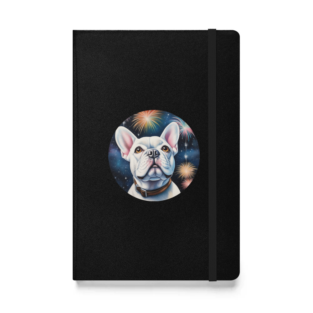 PugMug Custom White French Bulldog Hardcover Bound Notebook