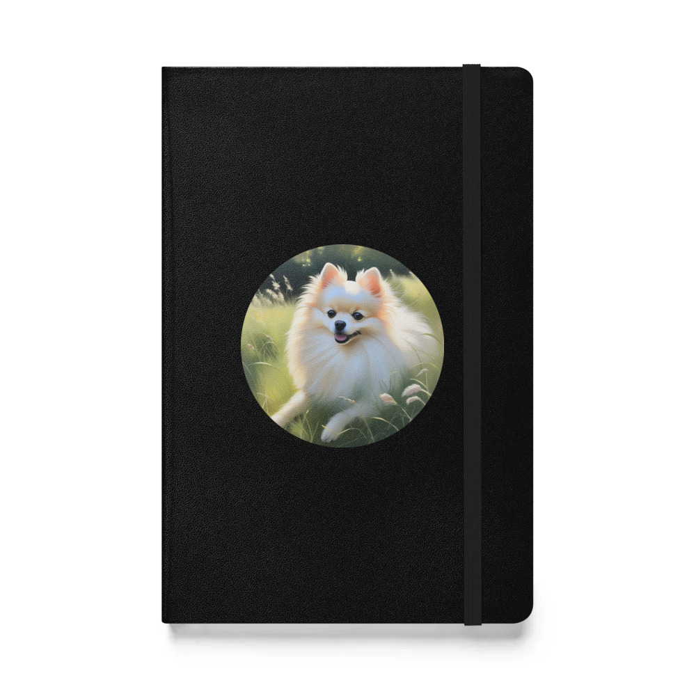 PugMug Custom White Pomeranian Hardcover Bound Notebook
