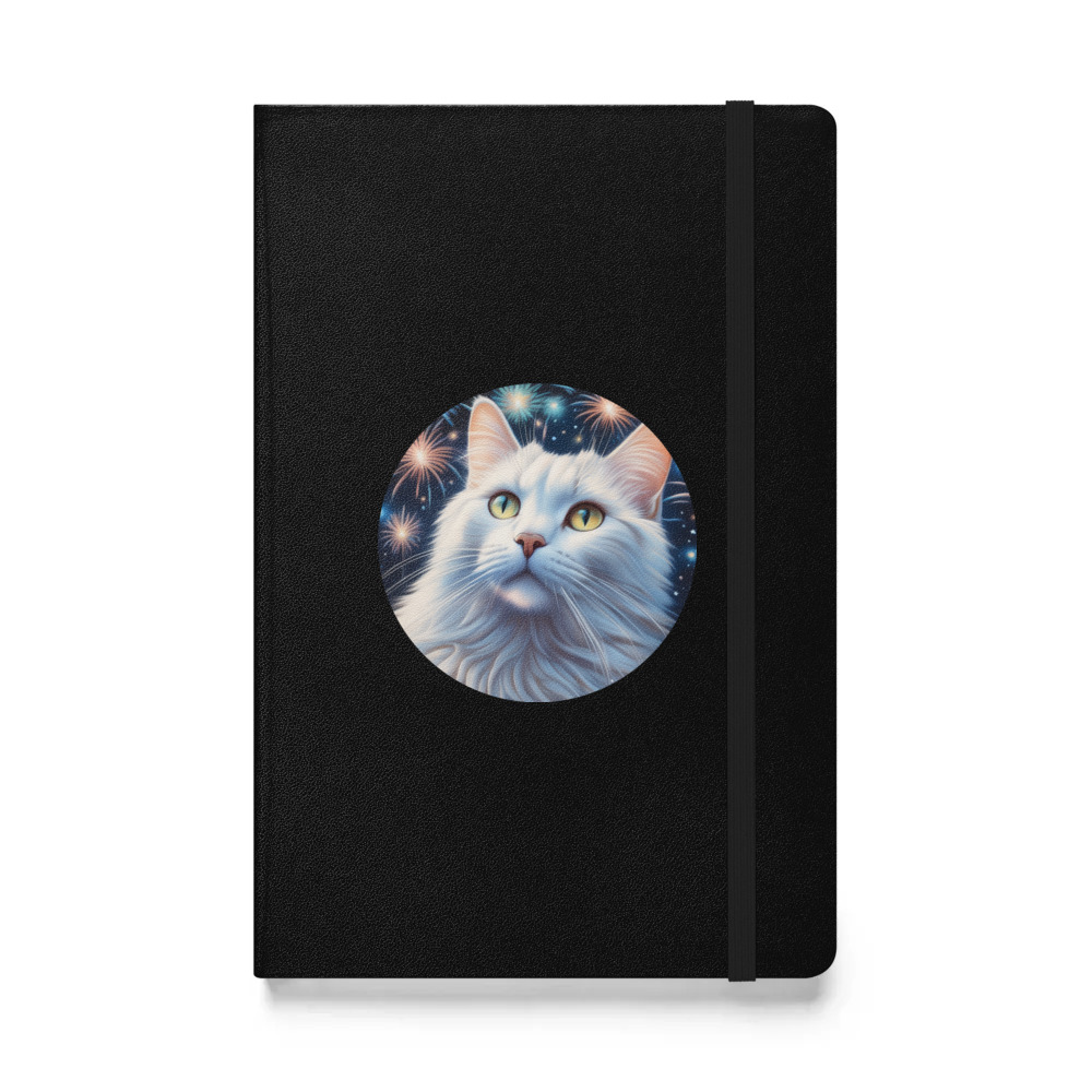 PugMug Custom White Companion Cat Hardcover Bound Notebook