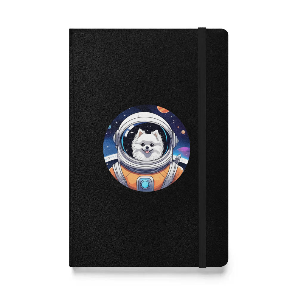 PugMug Custom White Pomeranian Hardcover Bound Notebook