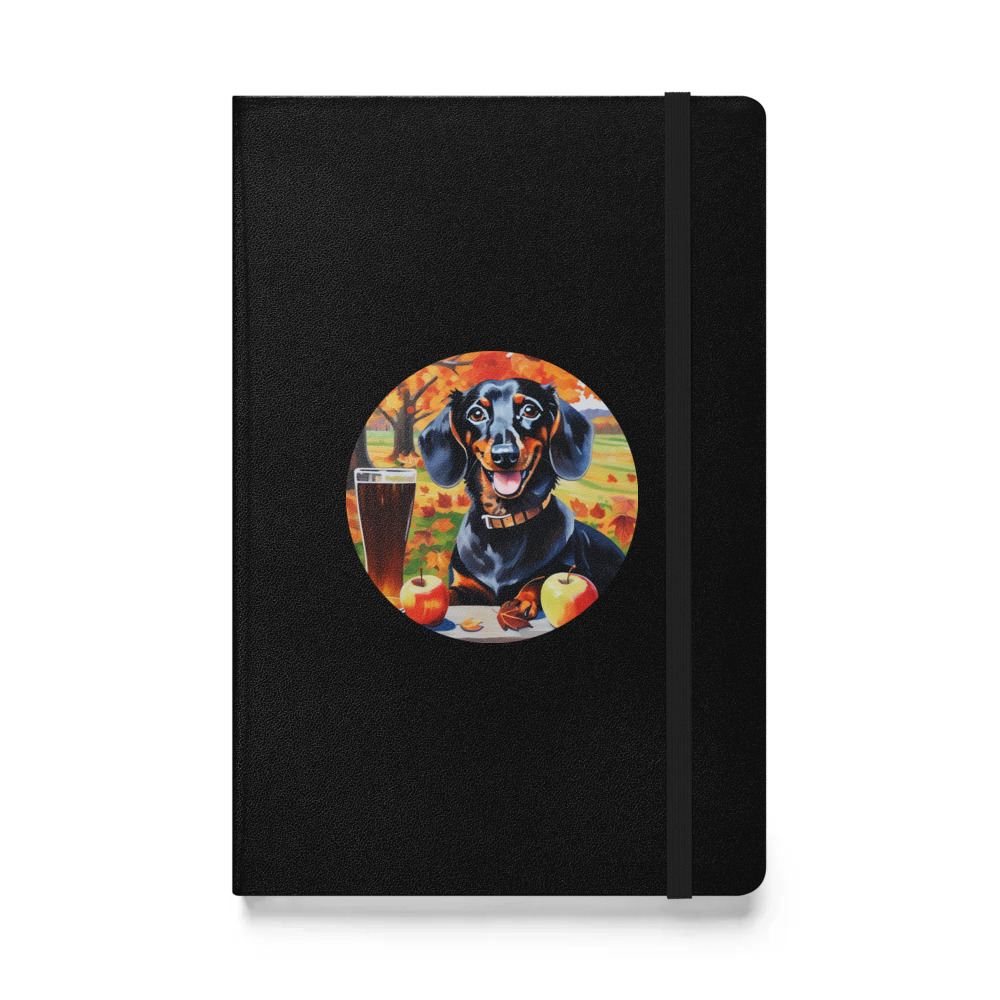 PugMug Custom Black Dachshund Hardcover Bound Notebook