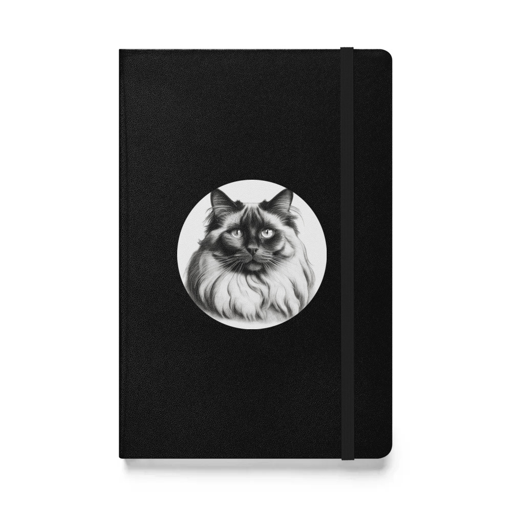 PugMug Custom Black Ragdoll Cat Hardcover Bound Notebook