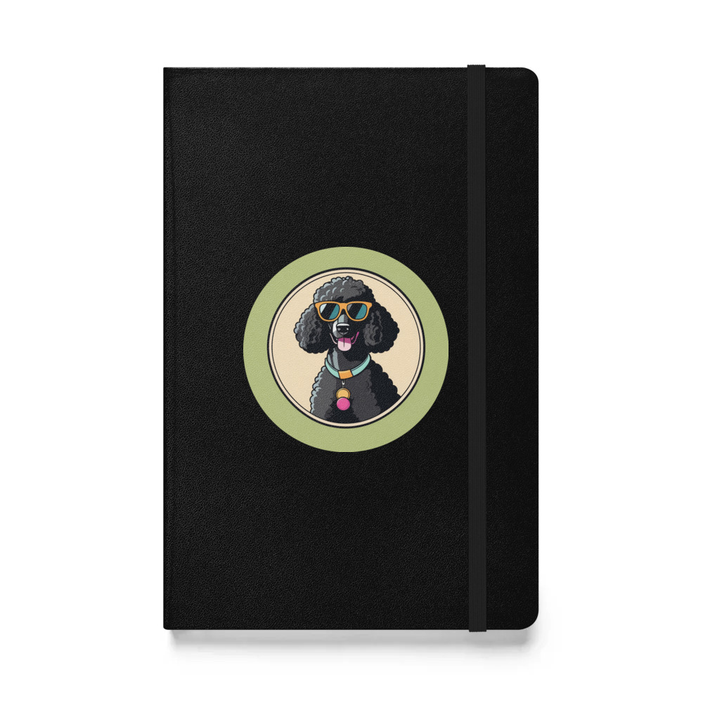 PugMug Custom Black Poodle Hardcover Bound Notebook
