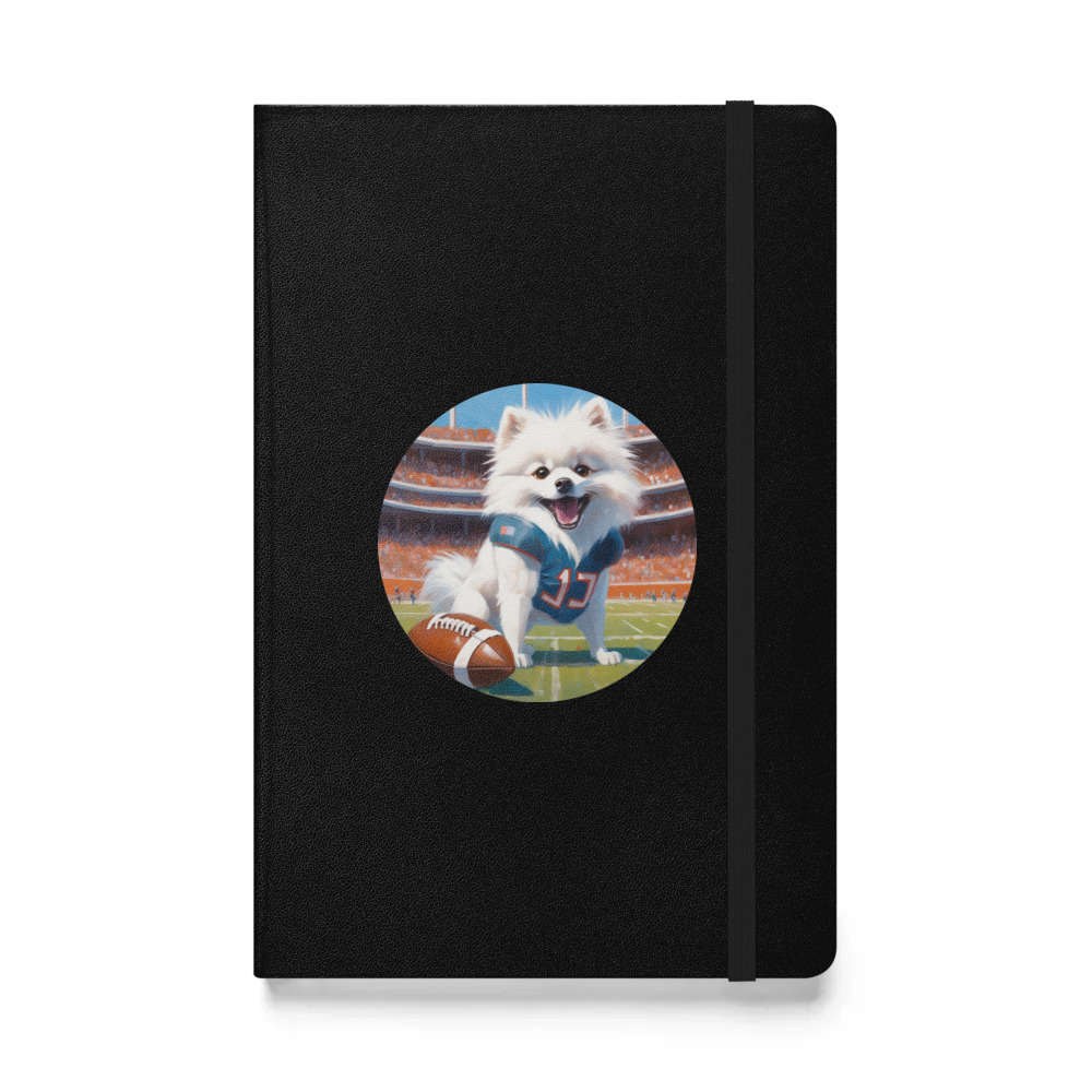 PugMug Custom White Pomeranian Hardcover Bound Notebook