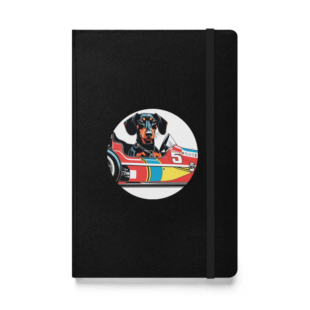 PugMug Custom Black Dachshund Hardcover Bound Notebook