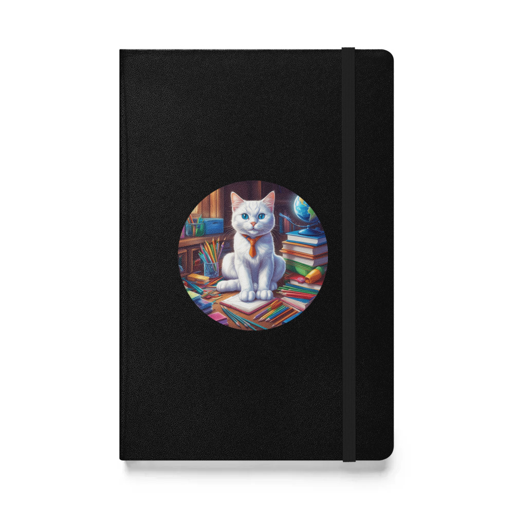 PugMug Custom White Companion Cat Hardcover Bound Notebook