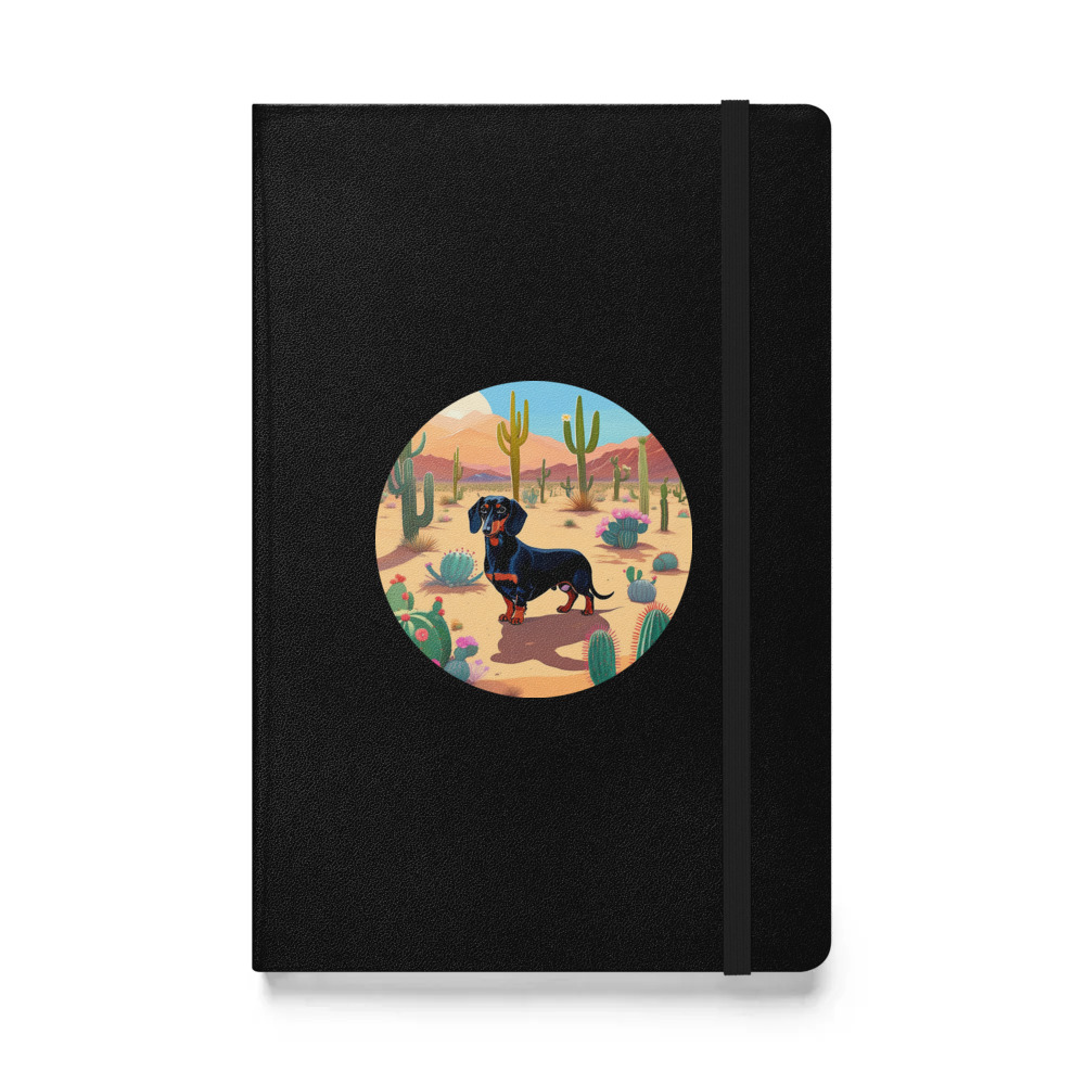 PugMug Custom Black Dachshund Hardcover Bound Notebook