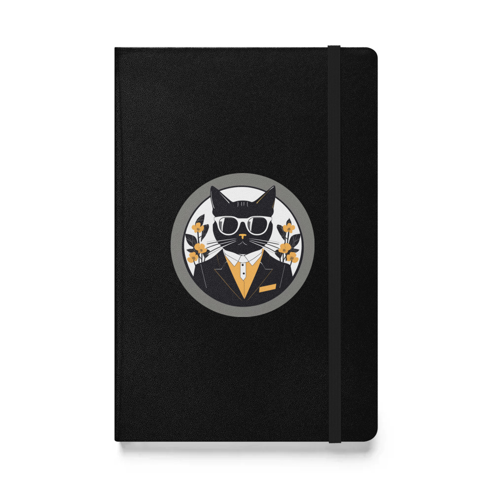 PugMug Custom Black Companion Cat Hardcover Bound Notebook