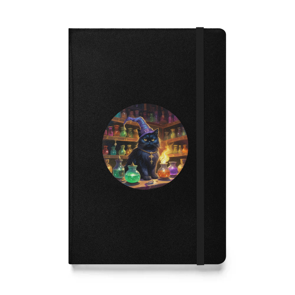 PugMug Custom Black Persian Cat Hardcover Bound Notebook