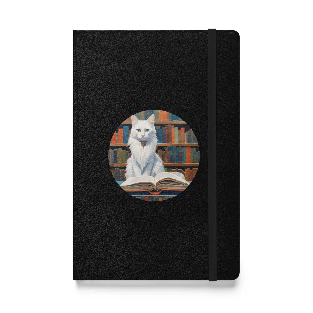 PugMug Custom White Companion Cat Hardcover Bound Notebook