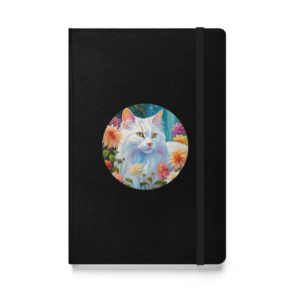 PugMug Custom White Companion Cat Hardcover Bound Notebook
