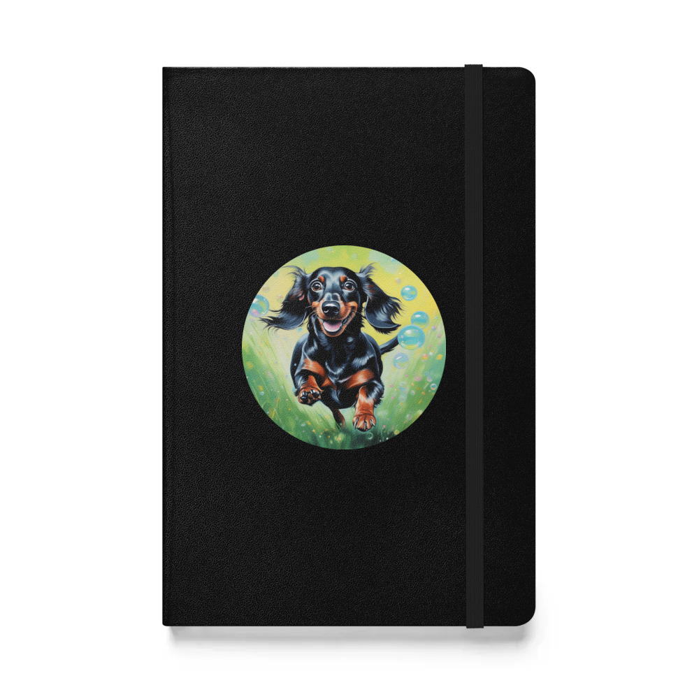 PugMug Custom Black Dachshund Hardcover Bound Notebook