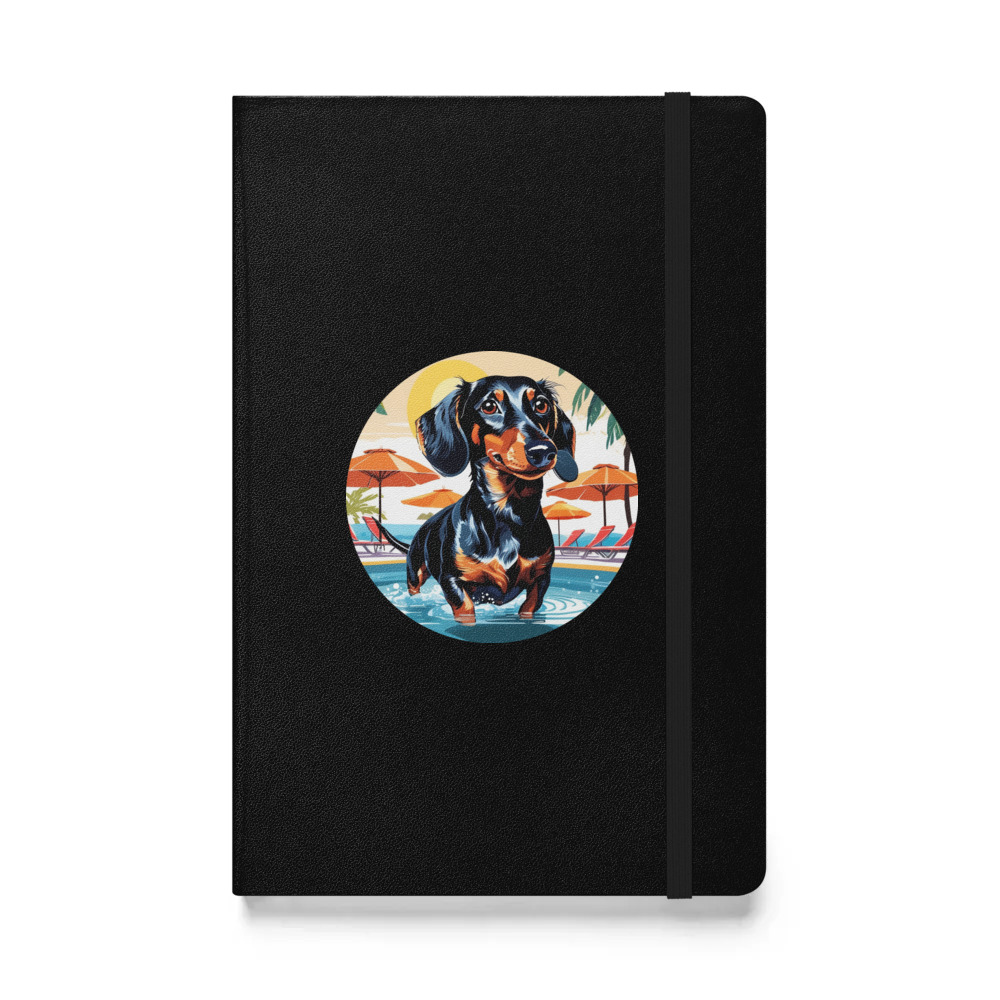 PugMug Custom Black Dachshund Hardcover Bound Notebook