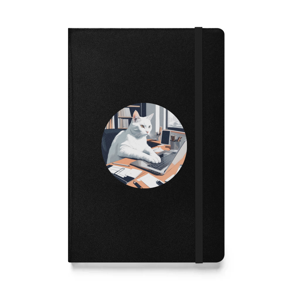 PugMug Custom White Companion Cat Hardcover Bound Notebook