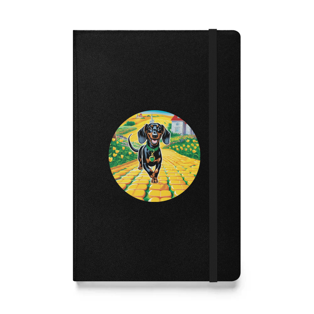 PugMug Custom Black Dachshund Hardcover Bound Notebook