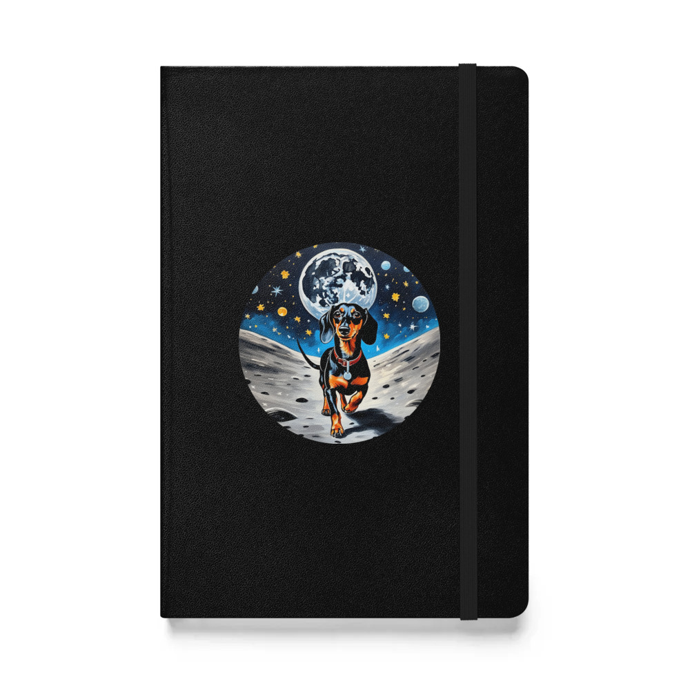 PugMug Custom Black Dachshund Hardcover Bound Notebook