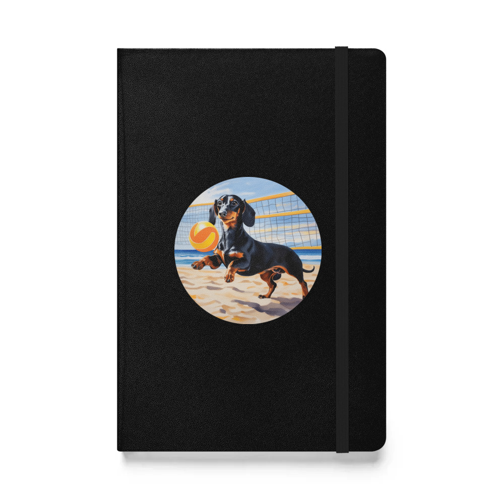 PugMug Custom Black Dachshund Hardcover Bound Notebook
