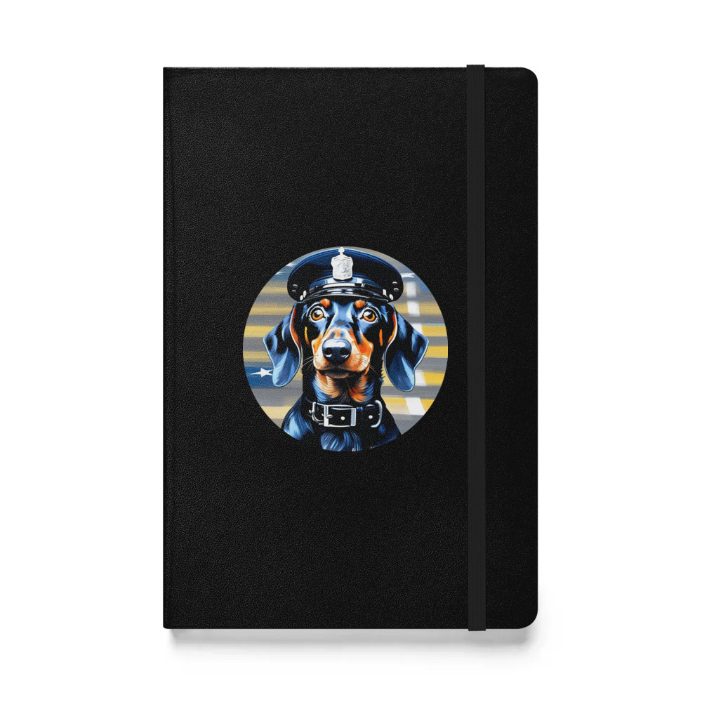 PugMug Custom Black Dachshund Hardcover Bound Notebook