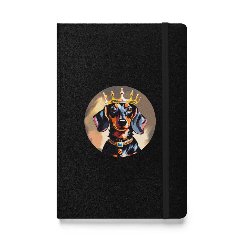 PugMug Custom Black Dachshund Hardcover Bound Notebook
