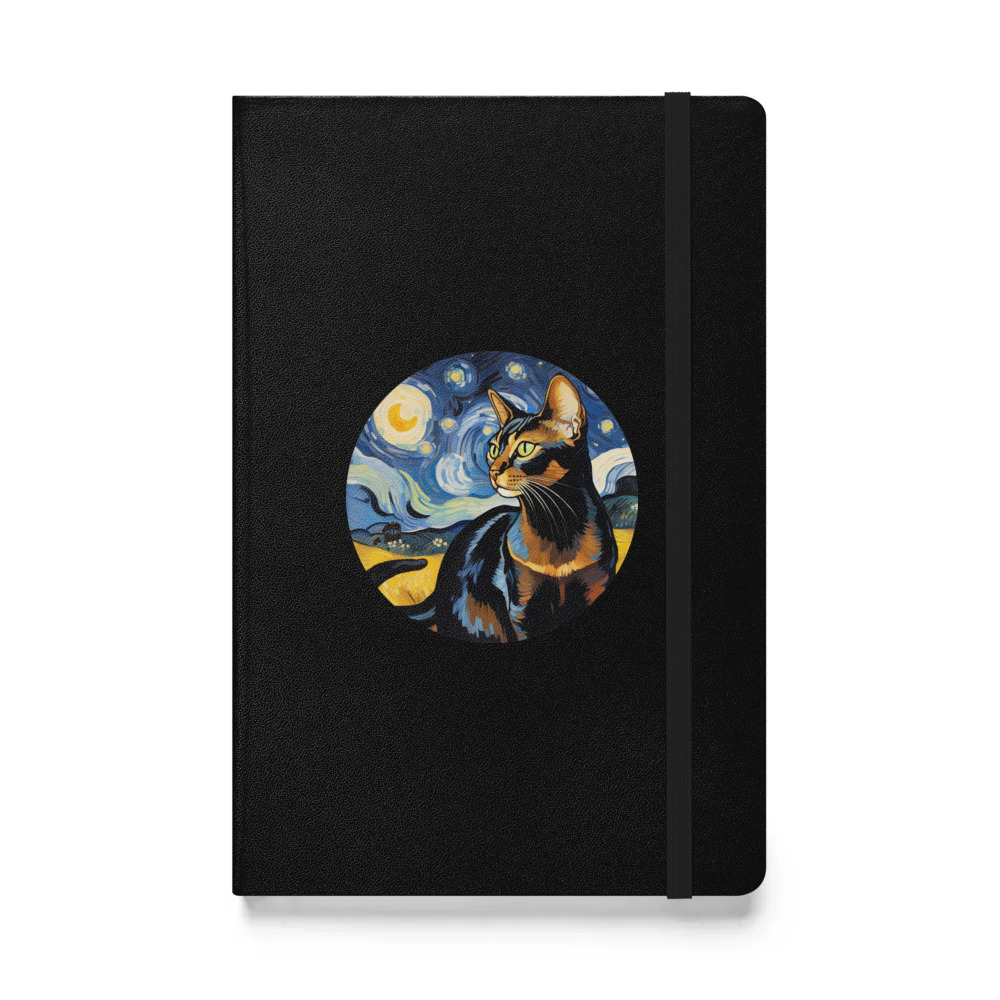 PugMug Custom Black Abyssinian Cat Hardcover Bound Notebook