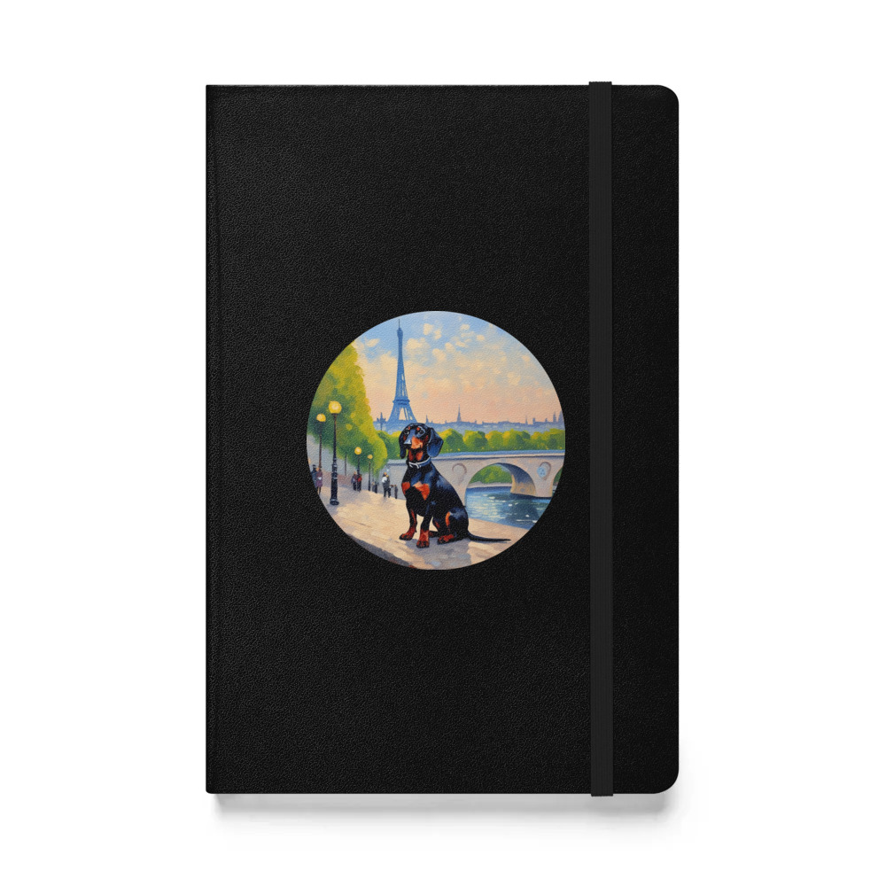 PugMug Custom Black Dachshund Hardcover Bound Notebook