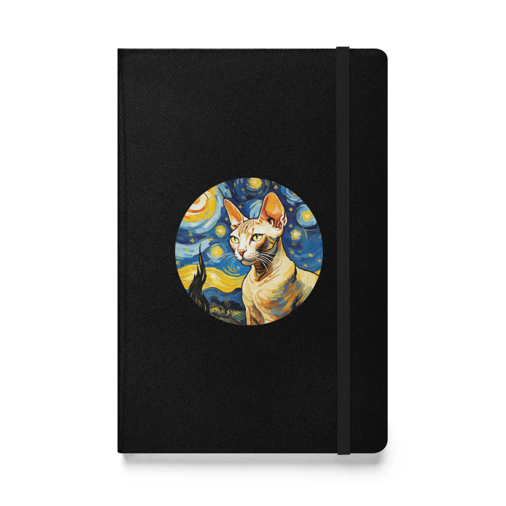 PugMug Custom Tabby Sphynx Cat Hardcover Bound Notebook