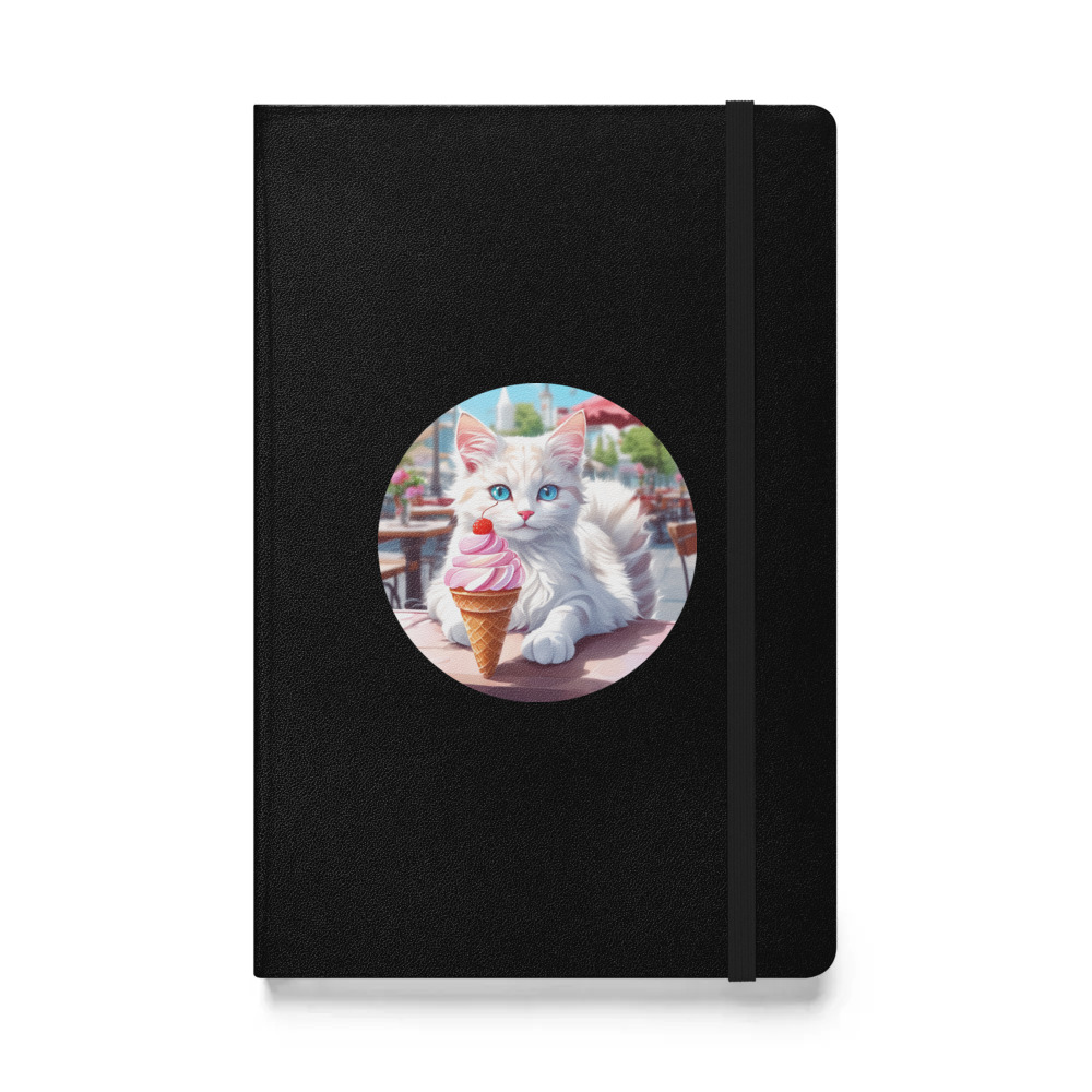 PugMug Custom White Companion Cat Hardcover Bound Notebook